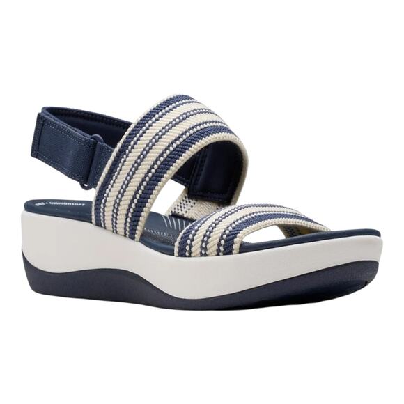 Clarks Women's Arla Stroll Slip On Slingback Sandals Navy Size 8 1/2 W - Picture 1 of 5